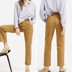 Madewell High Rise Classic Straight Twill Pants In Bronzed Lichen Size 27 | 4